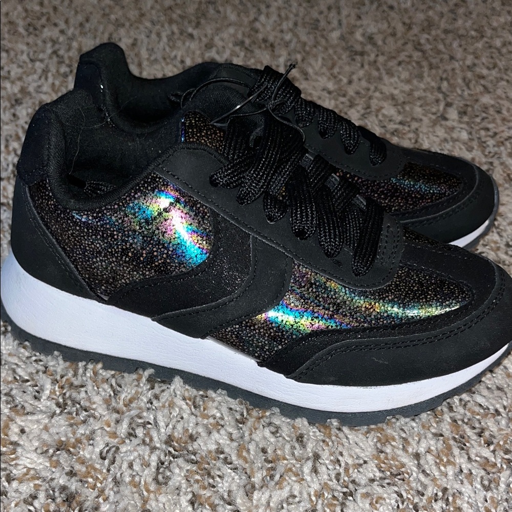 Black and Iridescent Sneakers